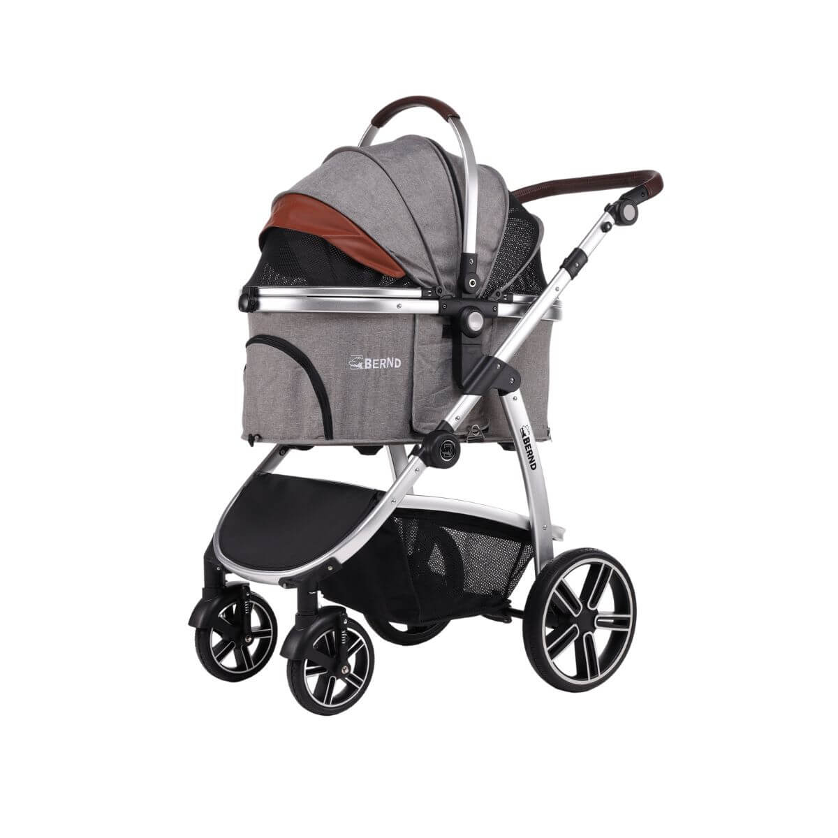Bernd Pets Prime V2 with ISOFIX Glacier Grey against a white background.