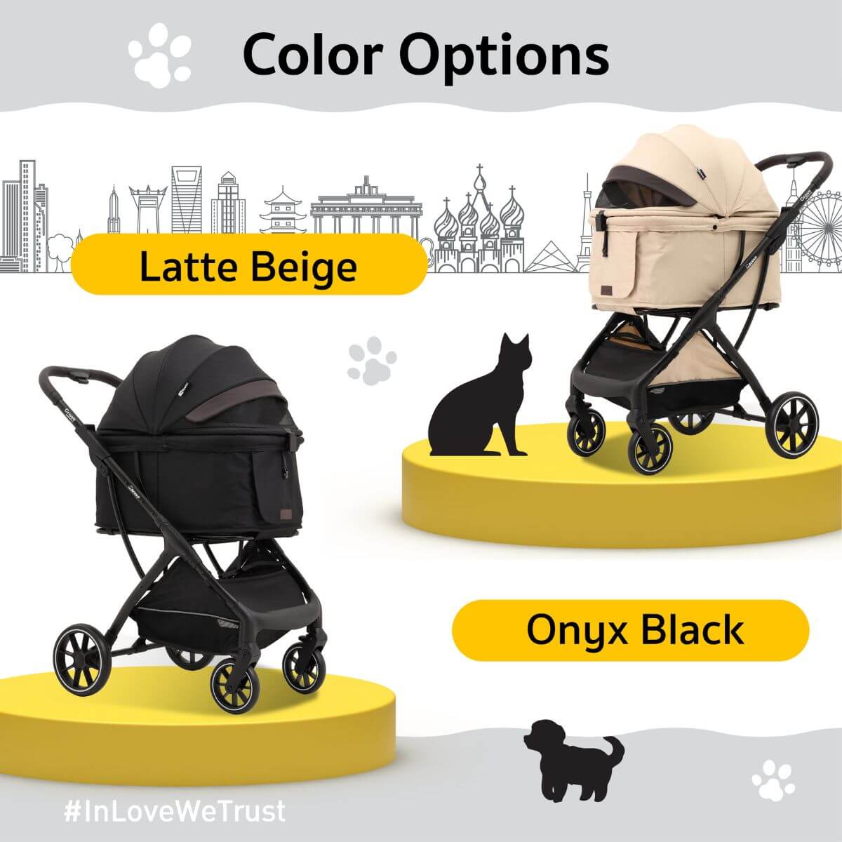 Bernd Pets Autofold Groove Pet Stroller infographic.