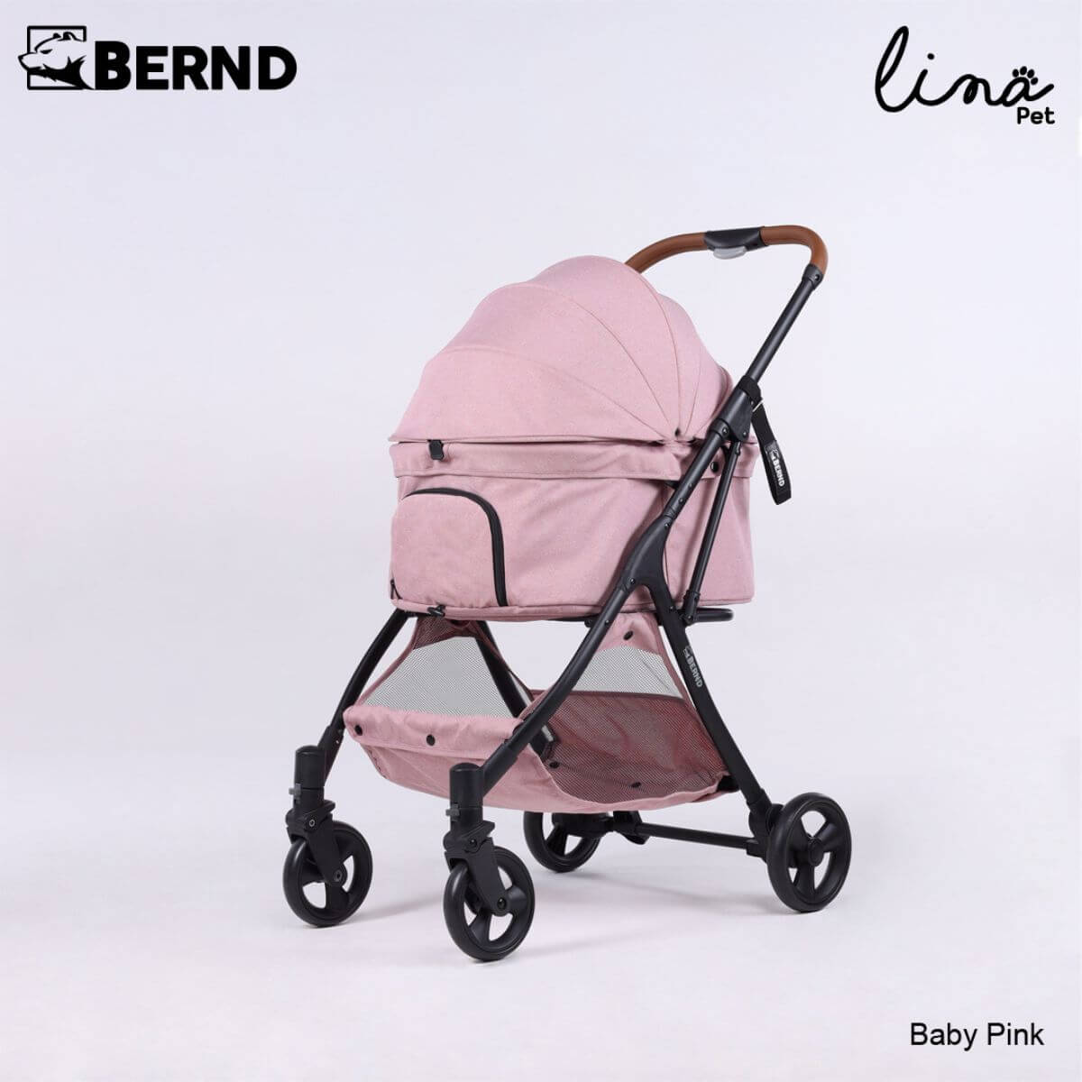 Bernd Pets Autofold Lina in Baby Pink against a white background.