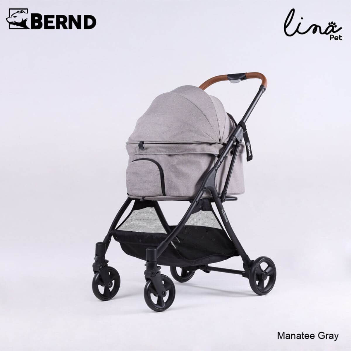 Bernd Pets Autofold Lina in Manatee Grey against a white background.