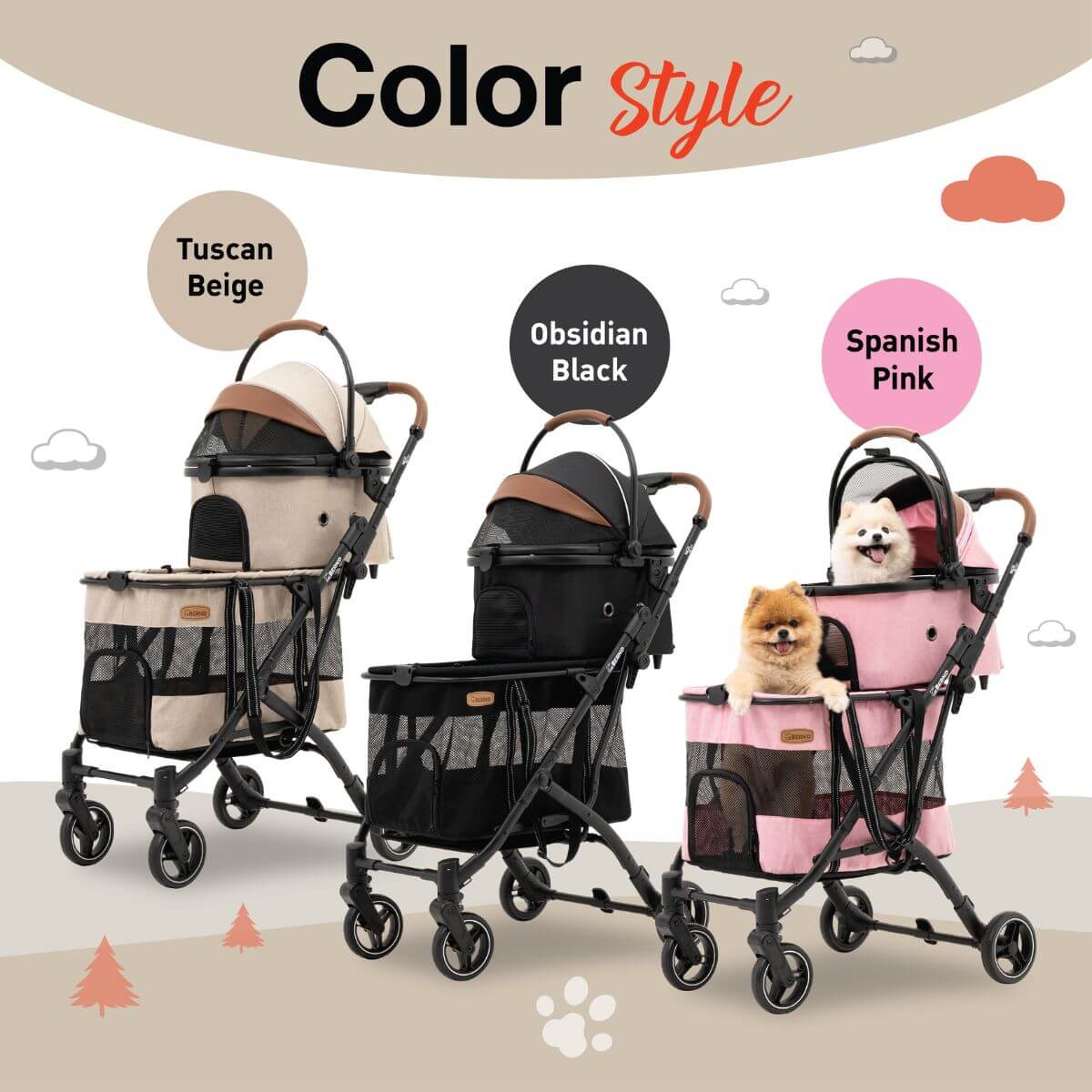 BERND Pets Wanda Pet Stroller | 3 Colours