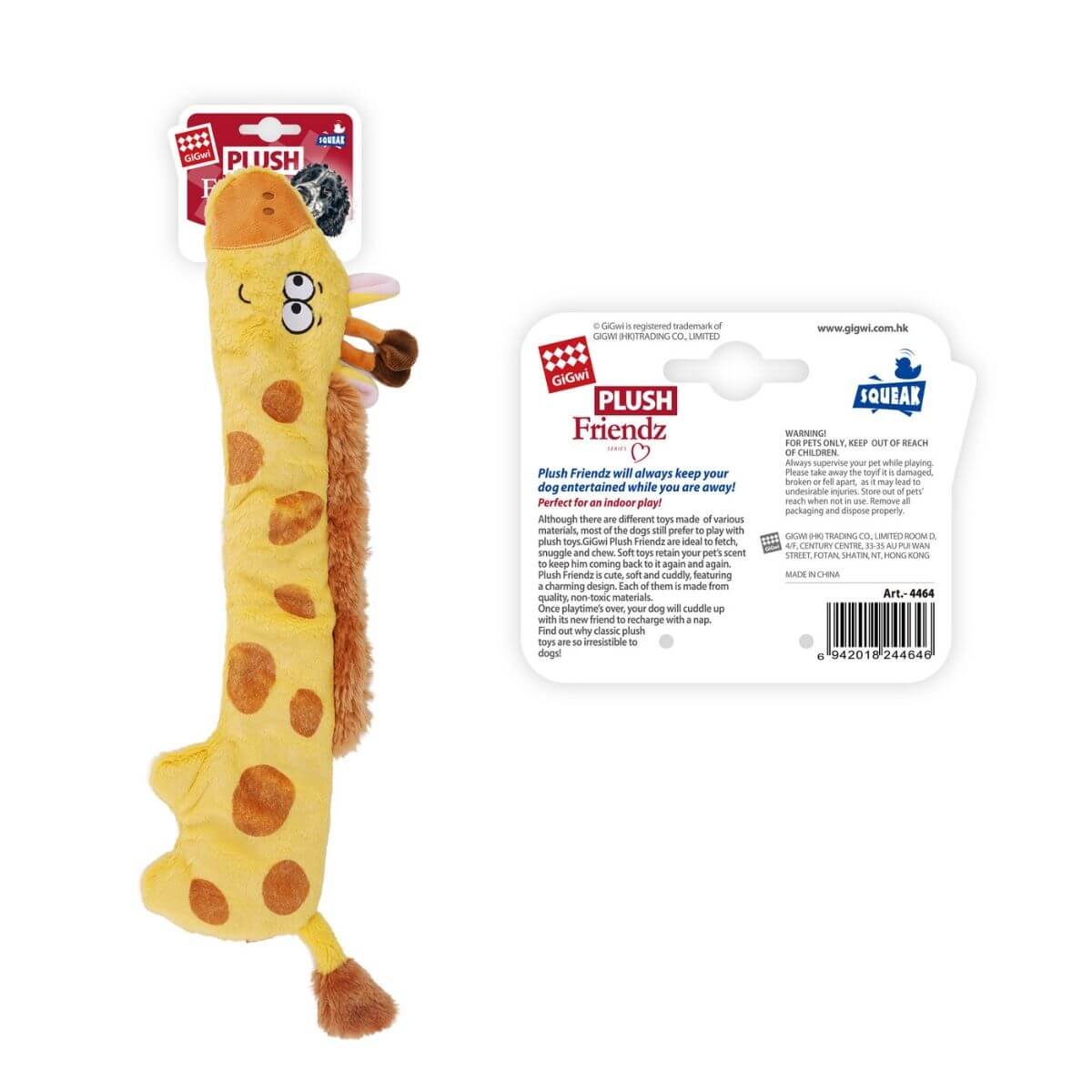 gigwi plush friendz giraffe against a white background.