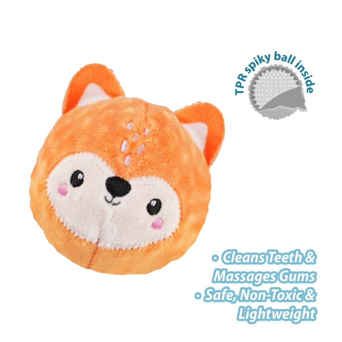 gigwi pop fox with spiky ball against a white background.