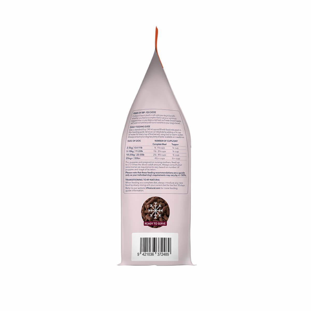 K9 Natural Lamb and Venison Feast 500g against a white background.