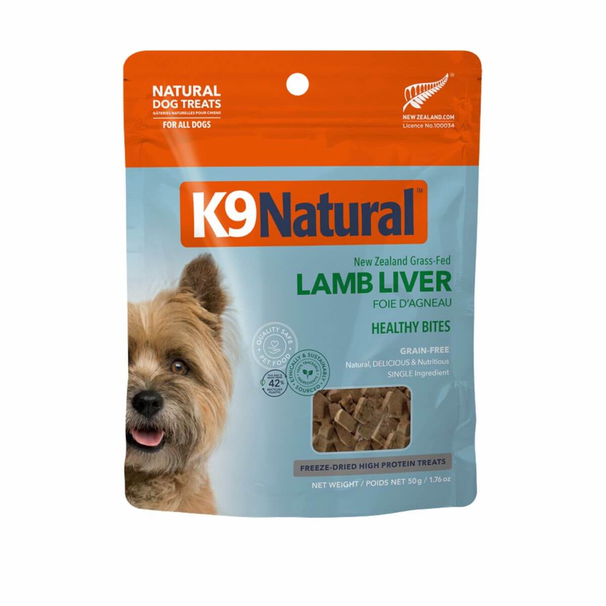 K9 Natural Lamb Liver against a white background.