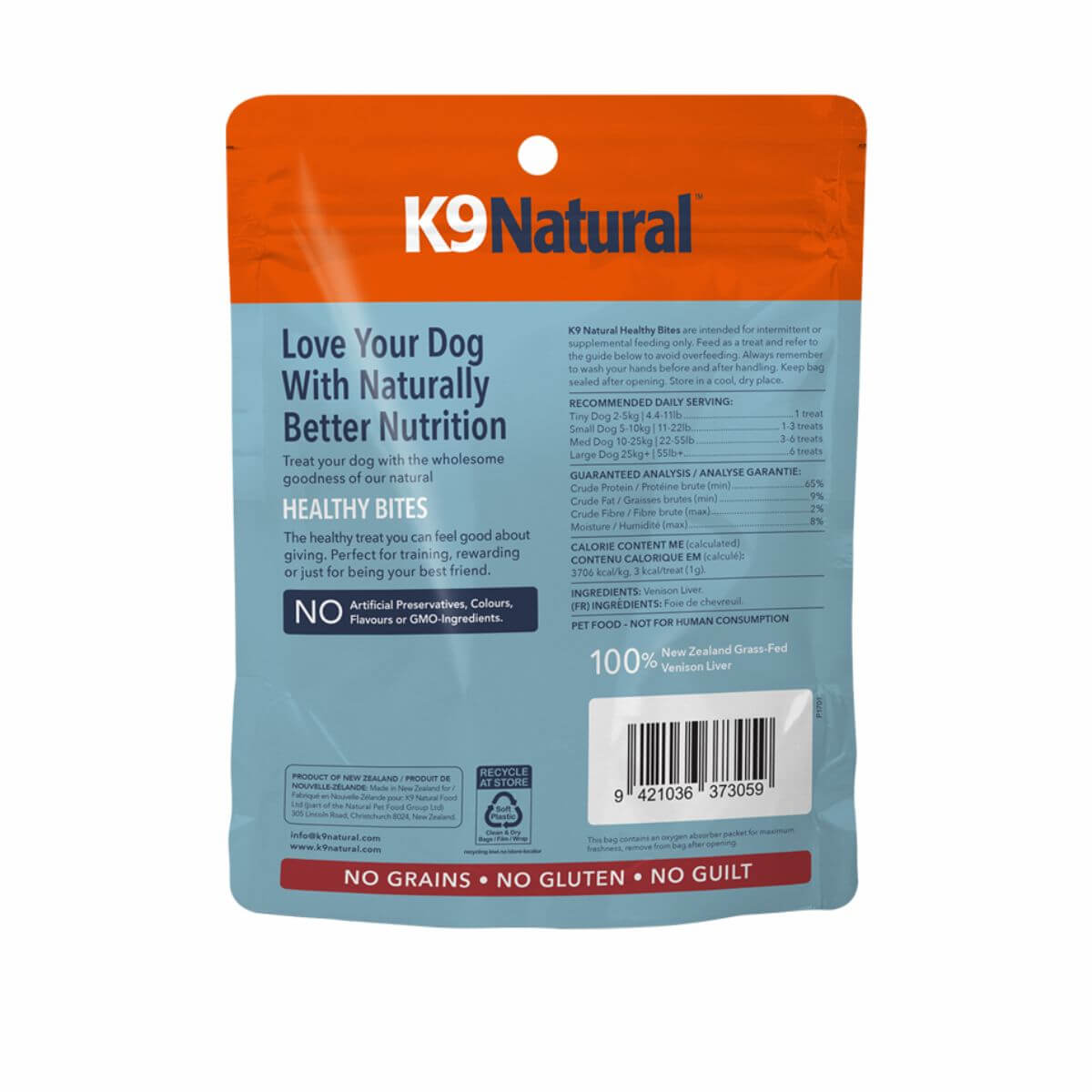 K9 Natural Venison Liver against a white background.