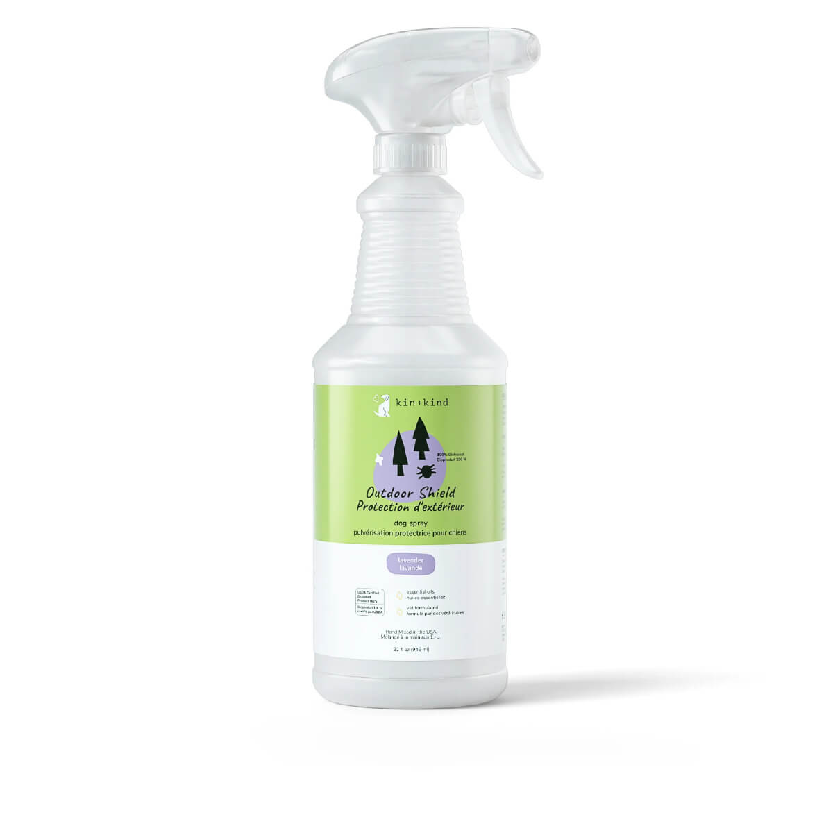 kin+kind Flea & Tick Repellent 32oz Spray | Lavender