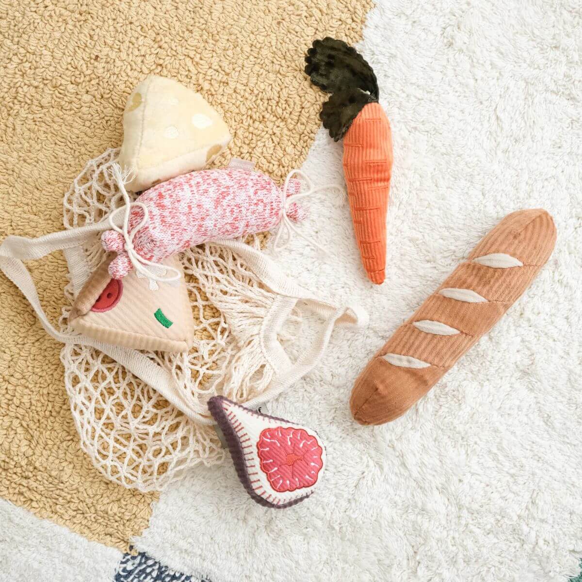 Lambwolf Mini Grocer against a rug.