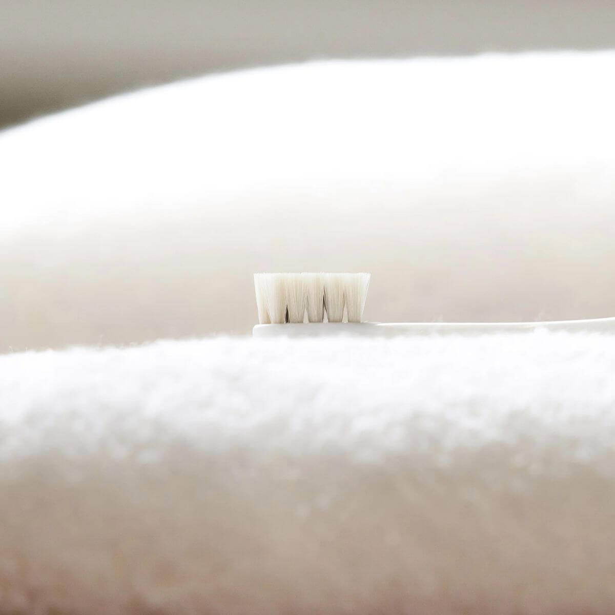 MIGAKENDE Goat and Horse Bristle Toothbrush against a white background.