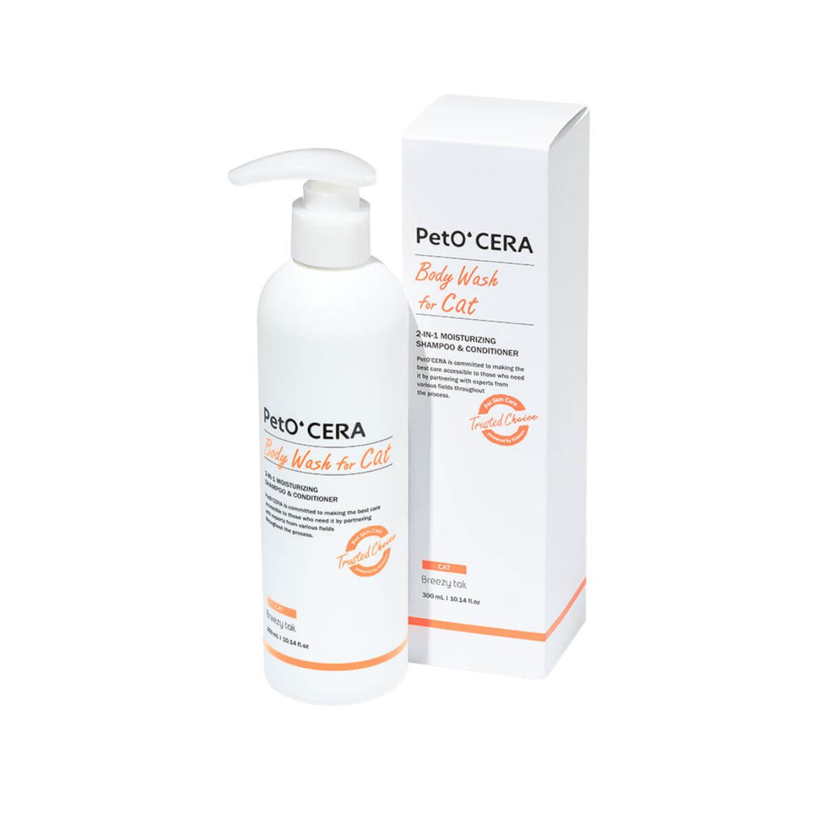 PetO'CERA Body Wash for Cats against a white background.