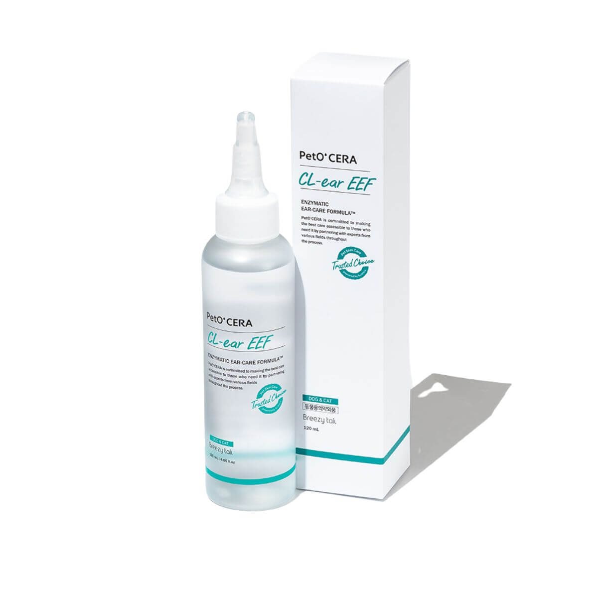 PetO'CERA Enzymatic Ear Cleaner against a white background.