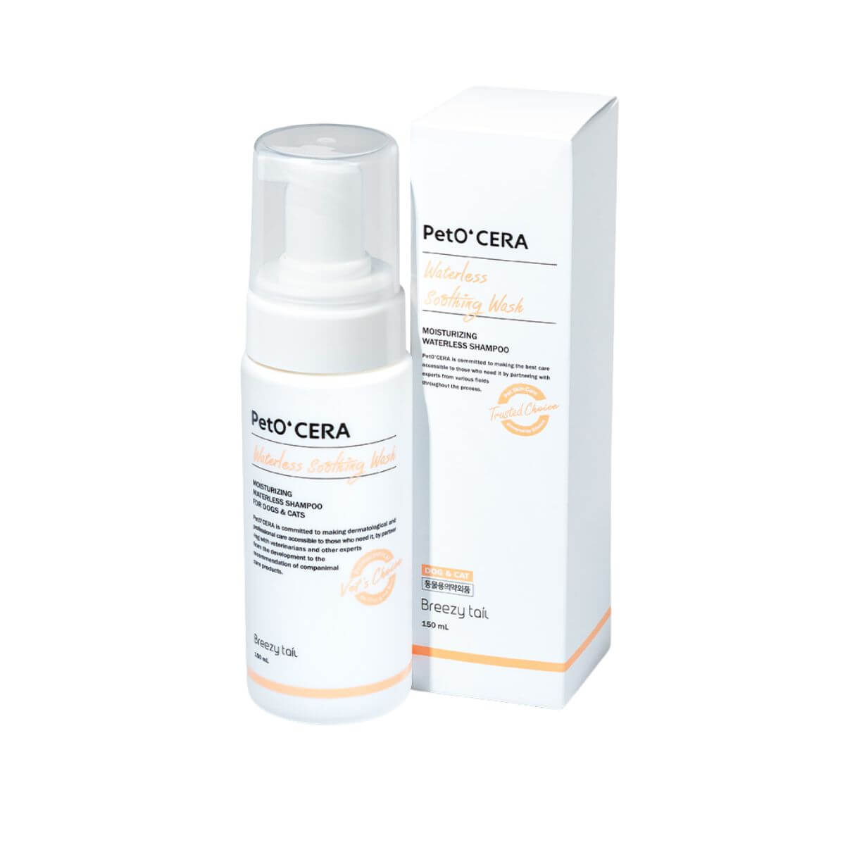 PetO'CERA Waterless Soothing Wash against a white background.