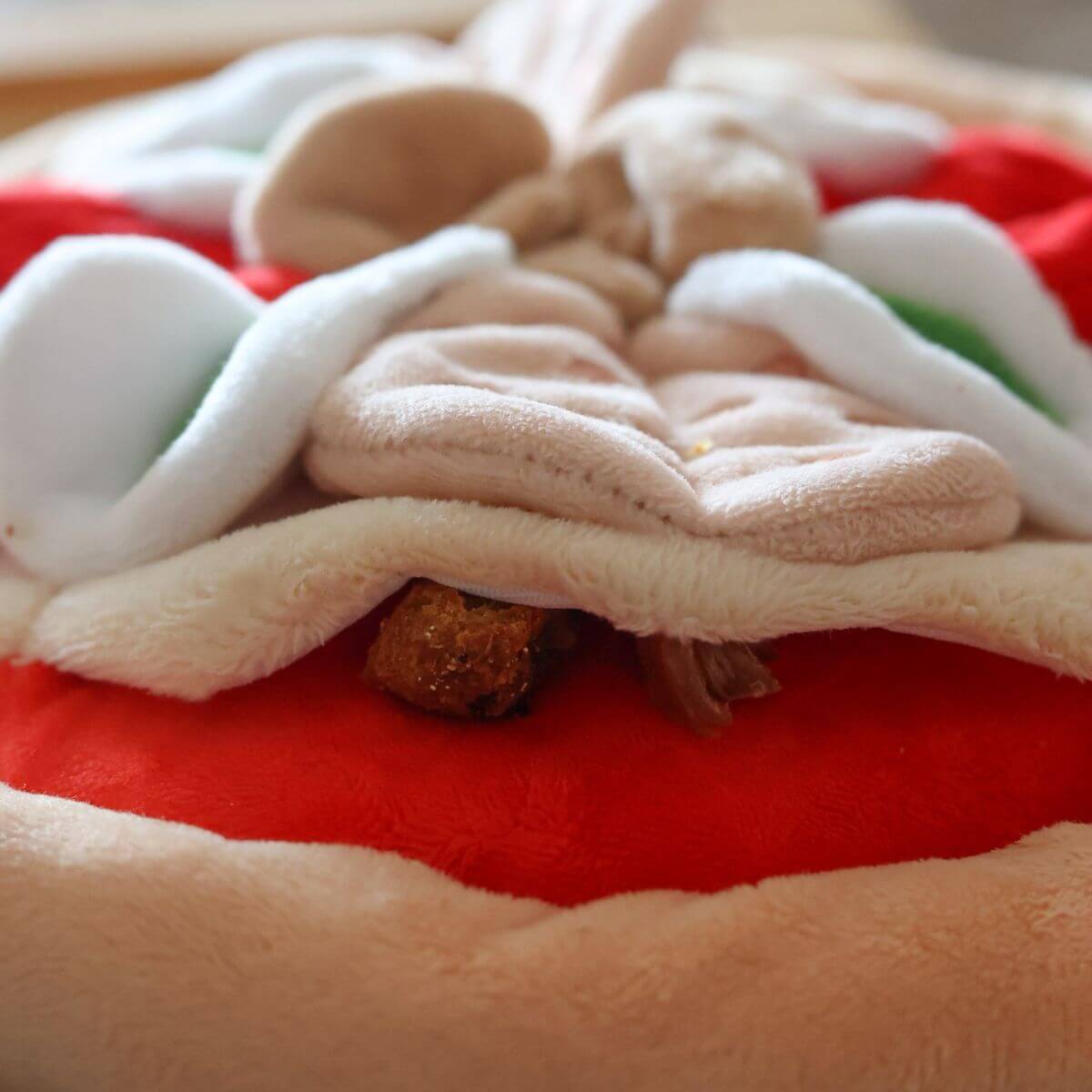 Pups & Bubs Pepperoni Pizza Snuffle Mat from close up side view.