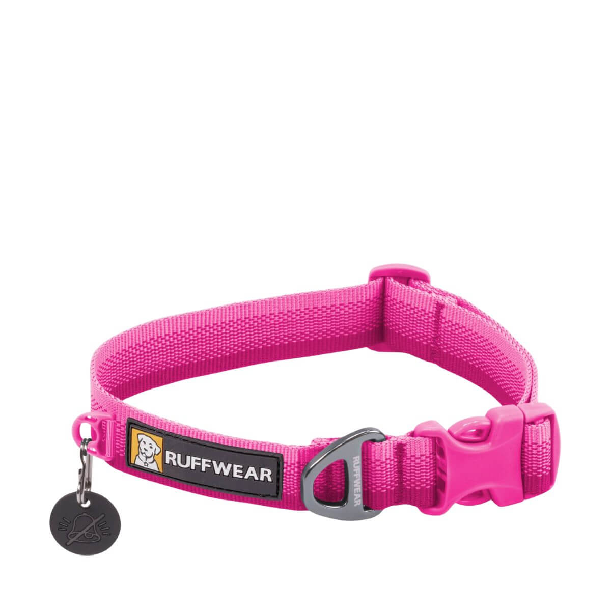 ruffwear front range collar pink rose off-cadence against a white background.