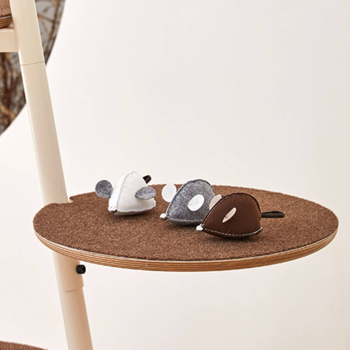 Studio Alive Mikitoy Catnip Mouse Toy on a platform against a white background.