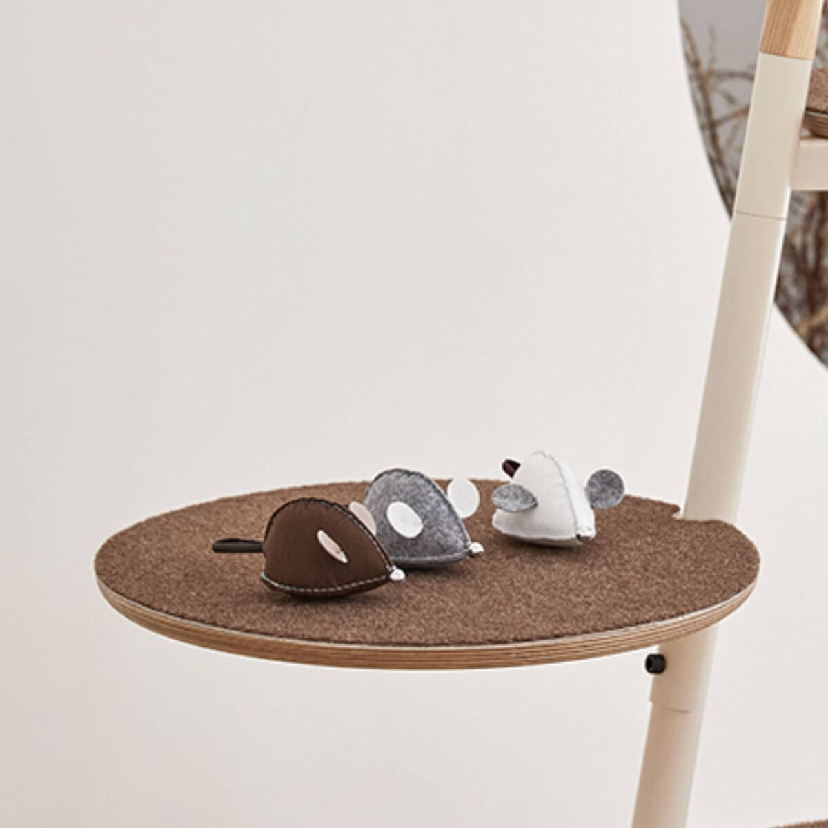Studio Alive Mikitoy Catnip Mouse Toy on a platform against a white background.