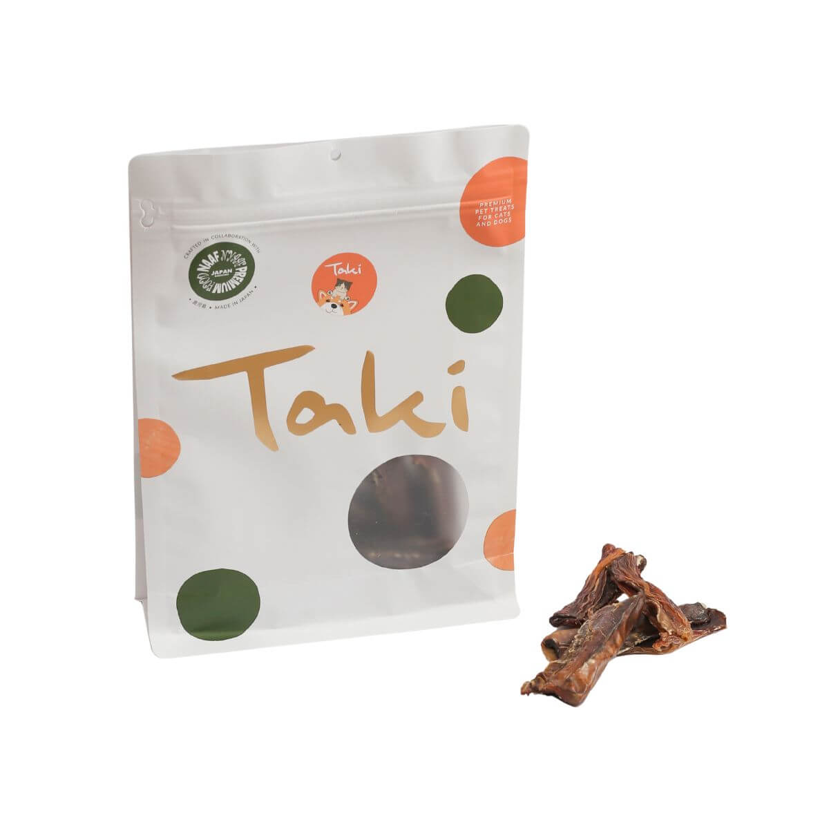 taki pets naaf wagyu oesophagus against a white background.