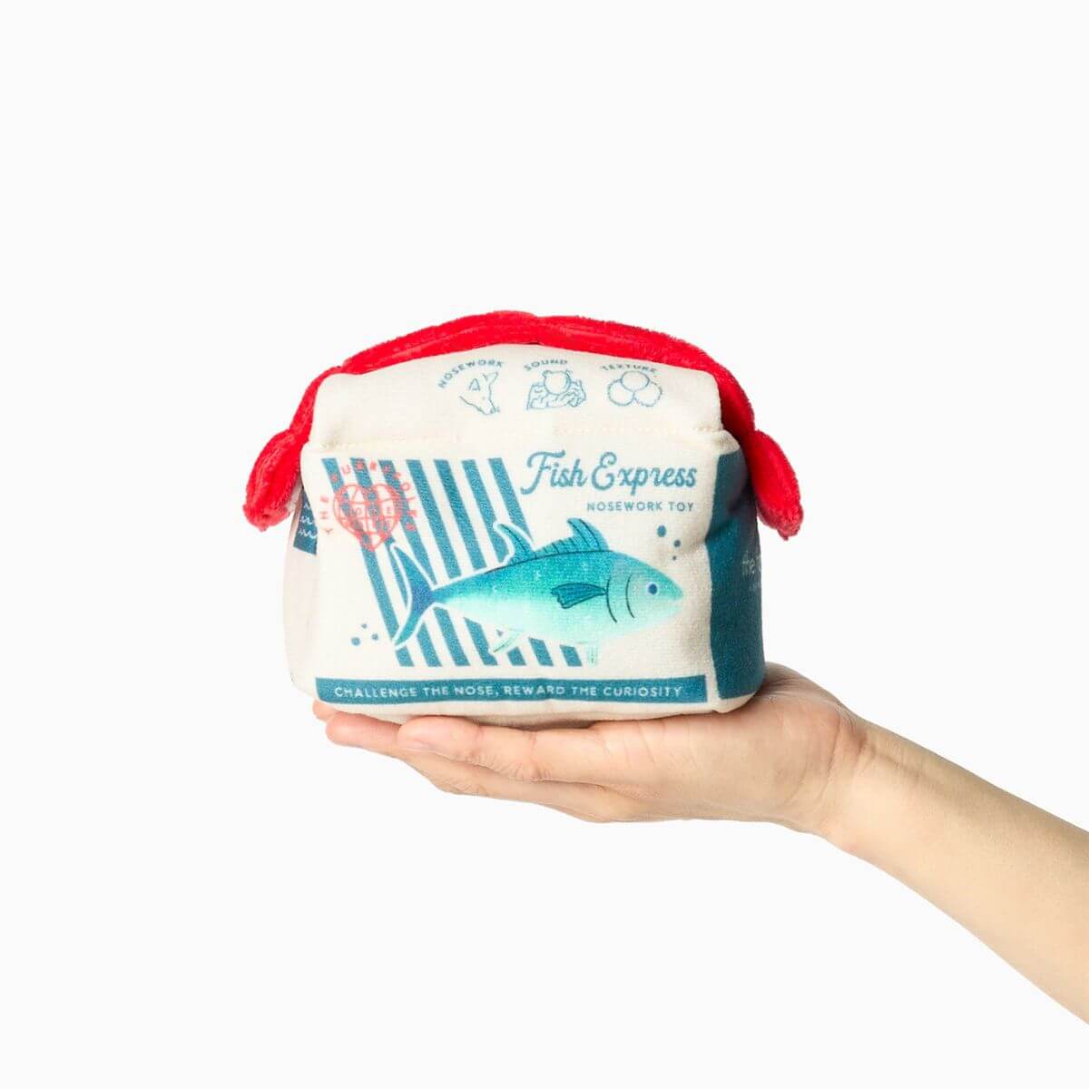 the furryfolks fish express nosework toy against a white background.
