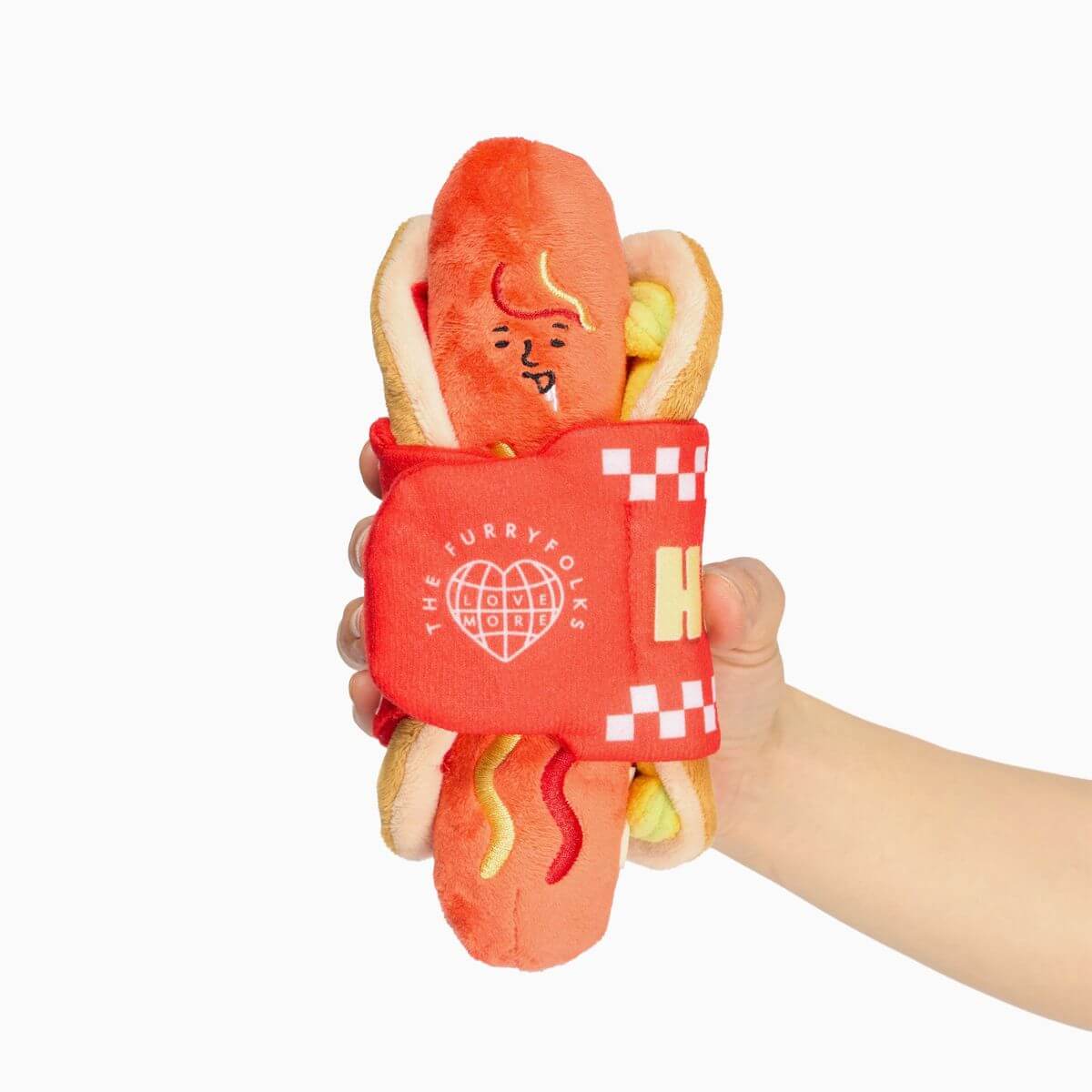 the furryfolks hot doggie nosework toy against a white background.