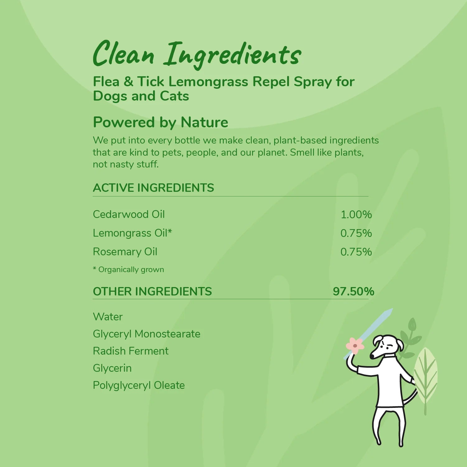 kin+kind Flea & Tick Repellent 12oz Spray | Lemongrass