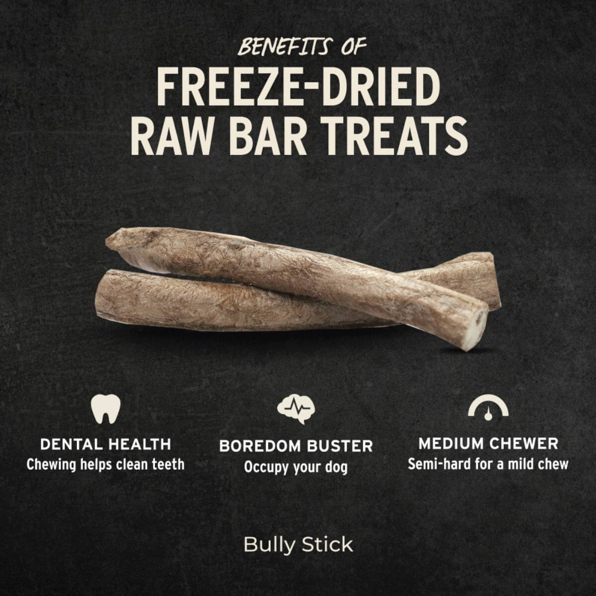 Vital Essentials Raw Bar Freeze-Dried Bully Stick Beef Pizzle information.