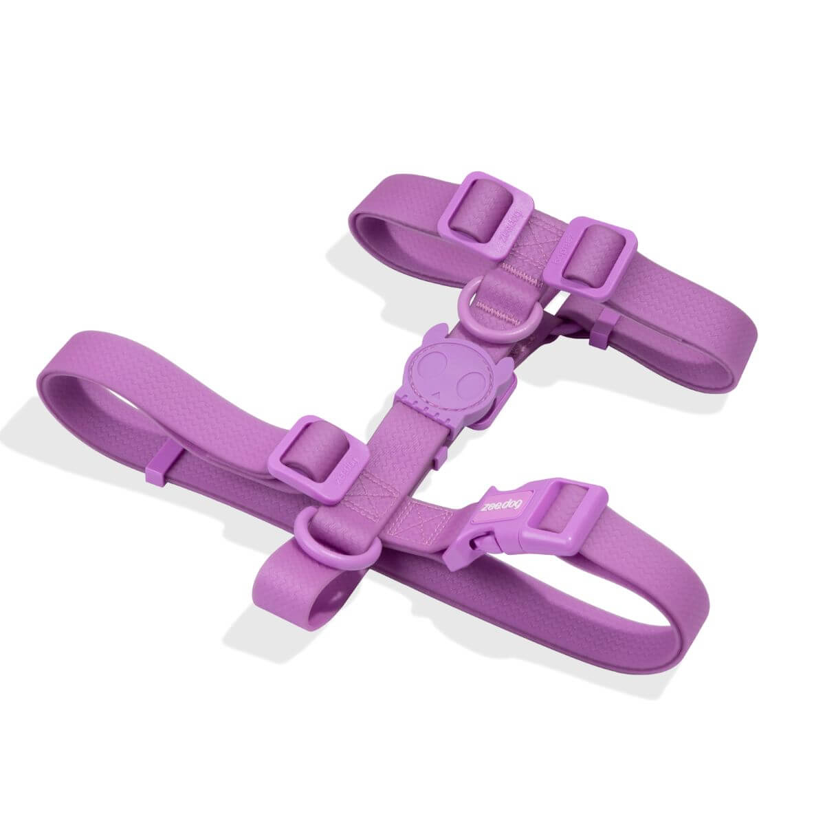 Zee.Dog Neopro H Harness Ultraviolet against a white background.