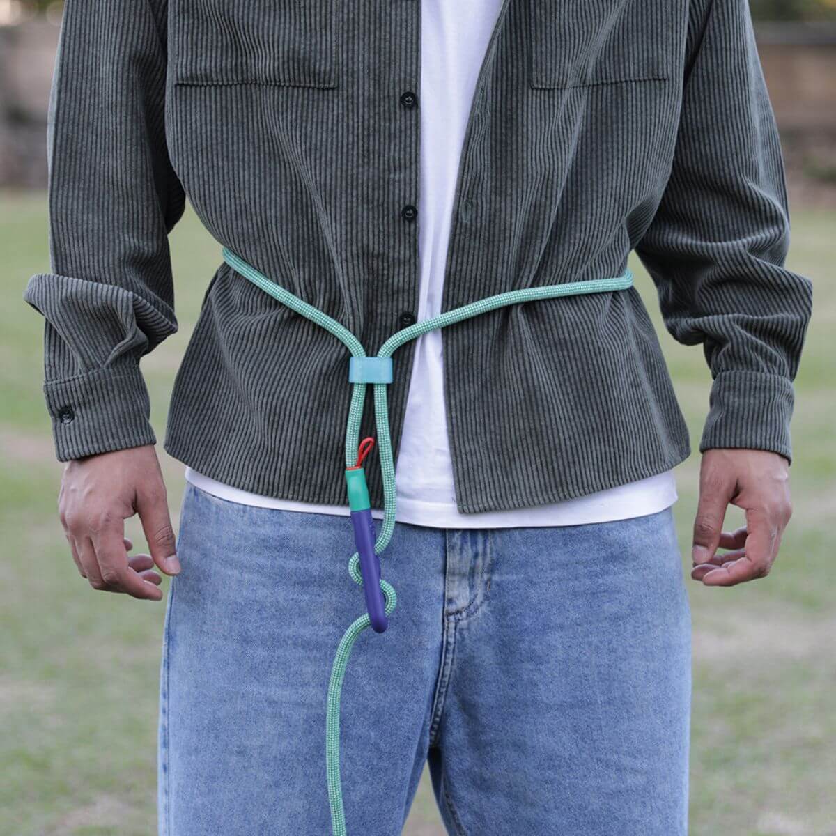 Zee.Dog Velvet Vibes Hands Free Rope Leash | Vert