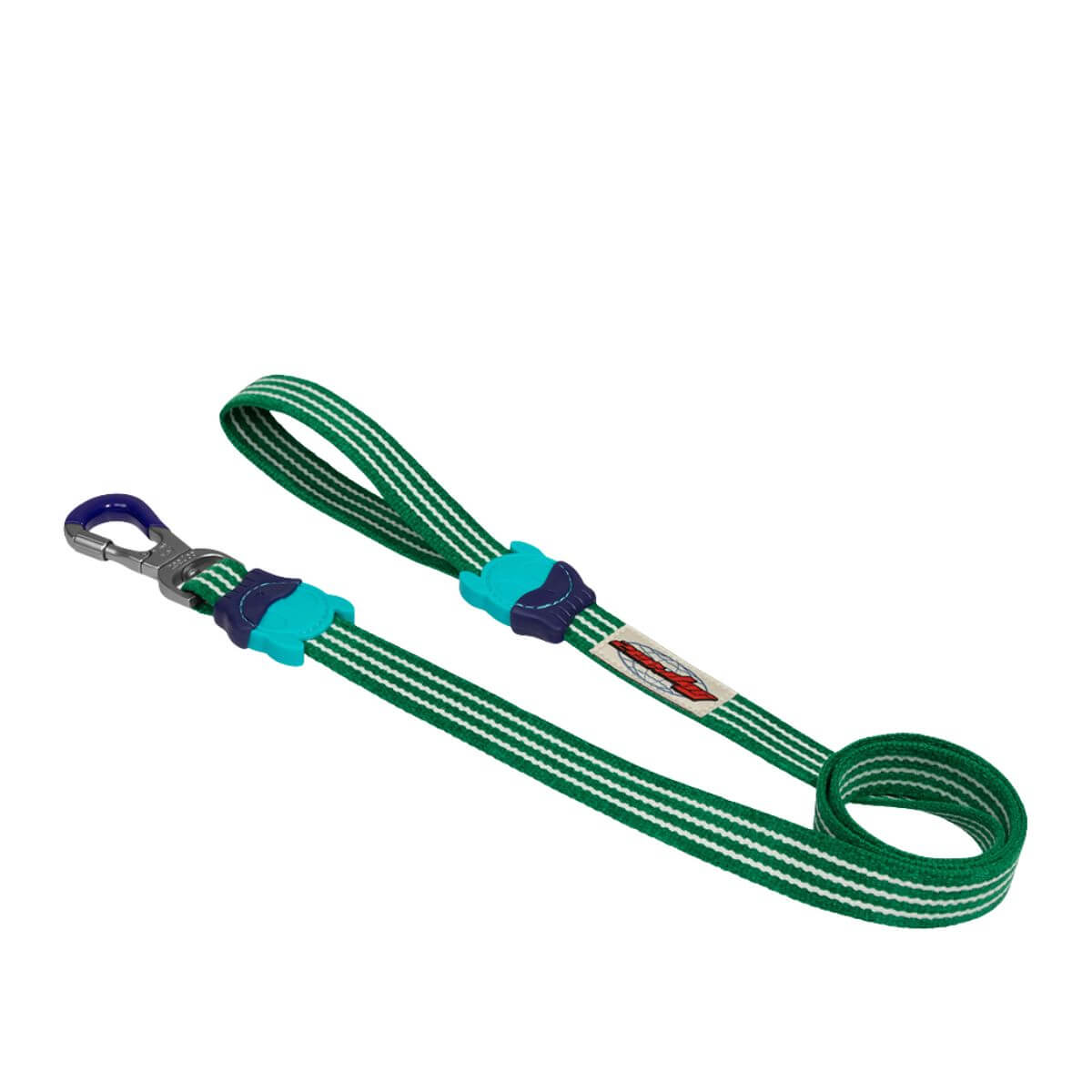 zee.dog velvet vibes leash vert against a white background.
