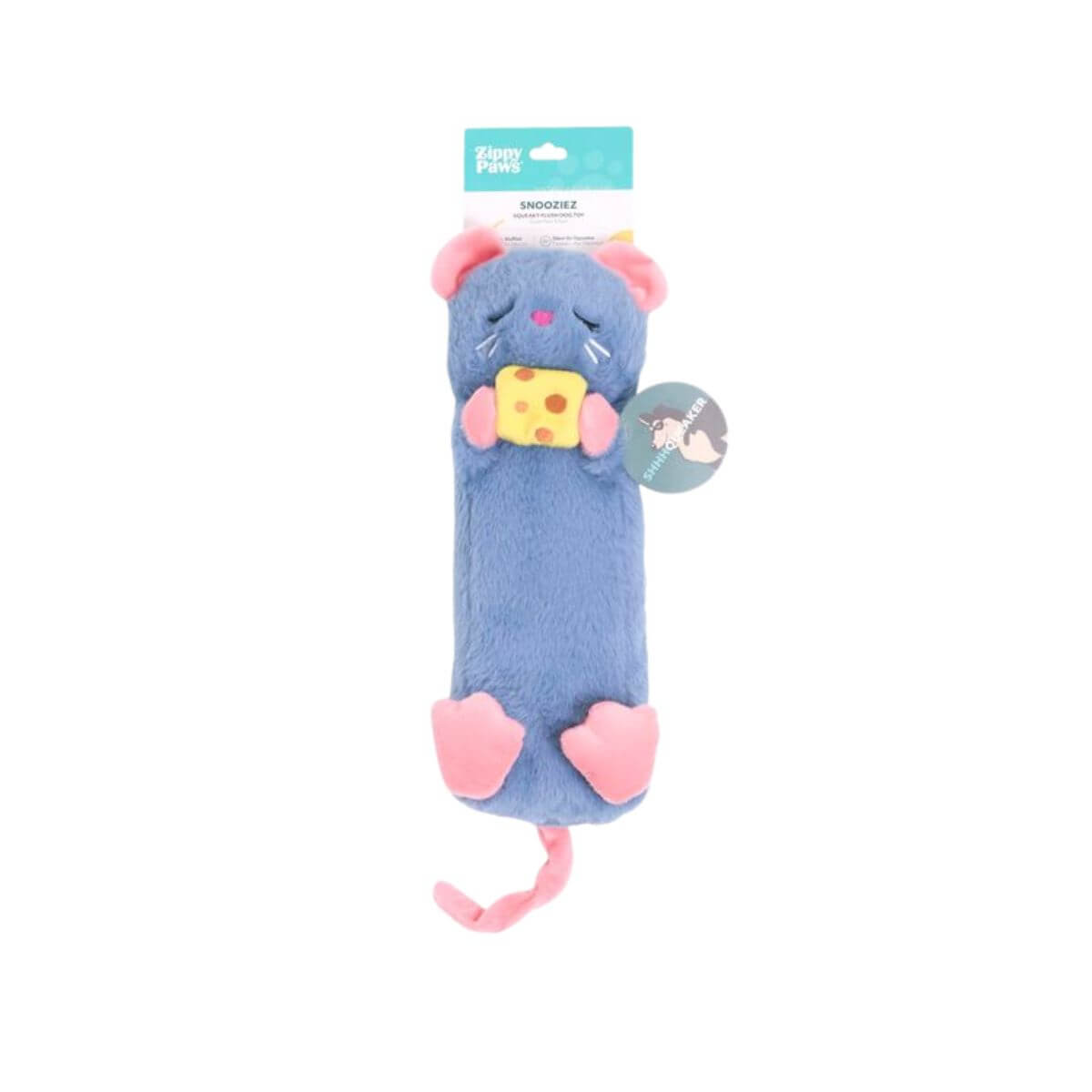 ZippyPaws Snooziez Shhhqueaker Mouse against a white background.
