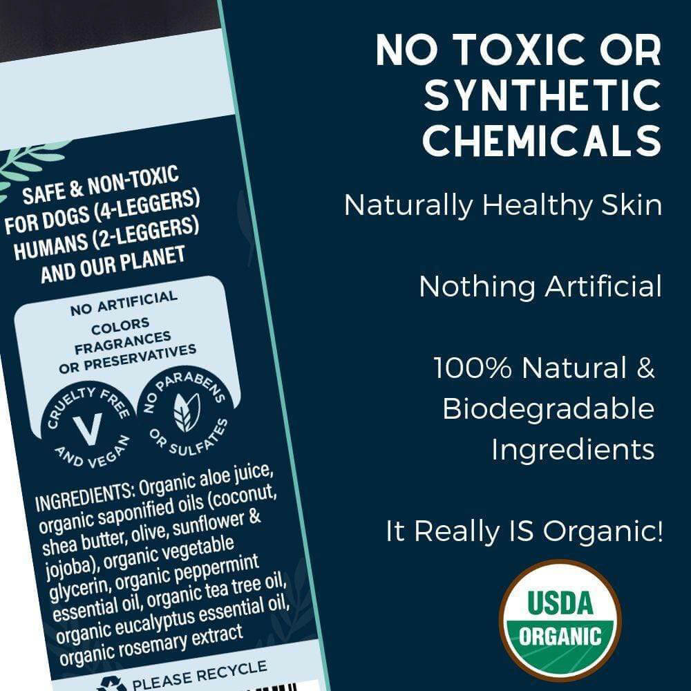 4-Legger USDA Certified Organic Cooling Shampoo | Tea Tree & Peppermint - Vanillapup Online Pet Store