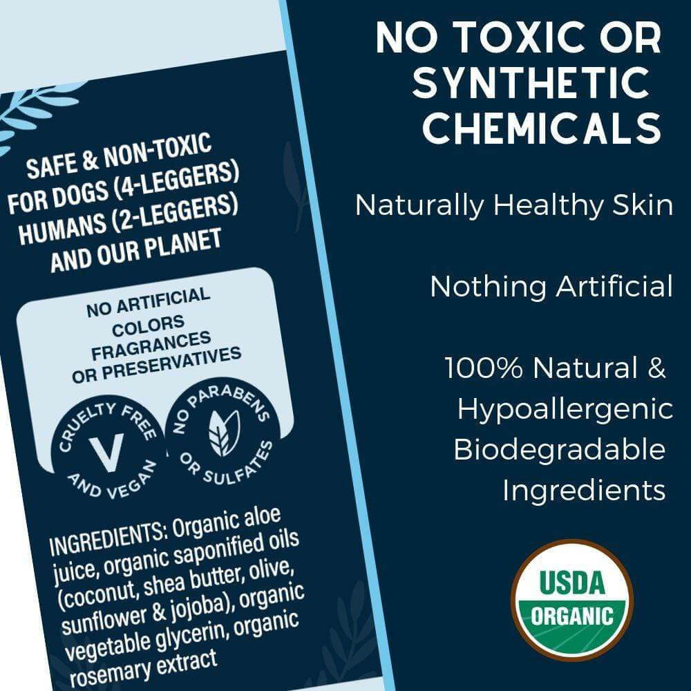4-Legger USDA Certified Organic Hypoallergenic Shampoo | Unscented - Vanillapup Online Pet Store