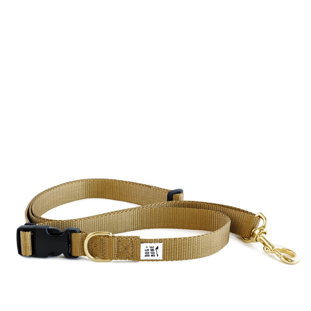 Dog + Bone Multi-way Adjustable Leash | Gold - Vanillapup Online Pet Store