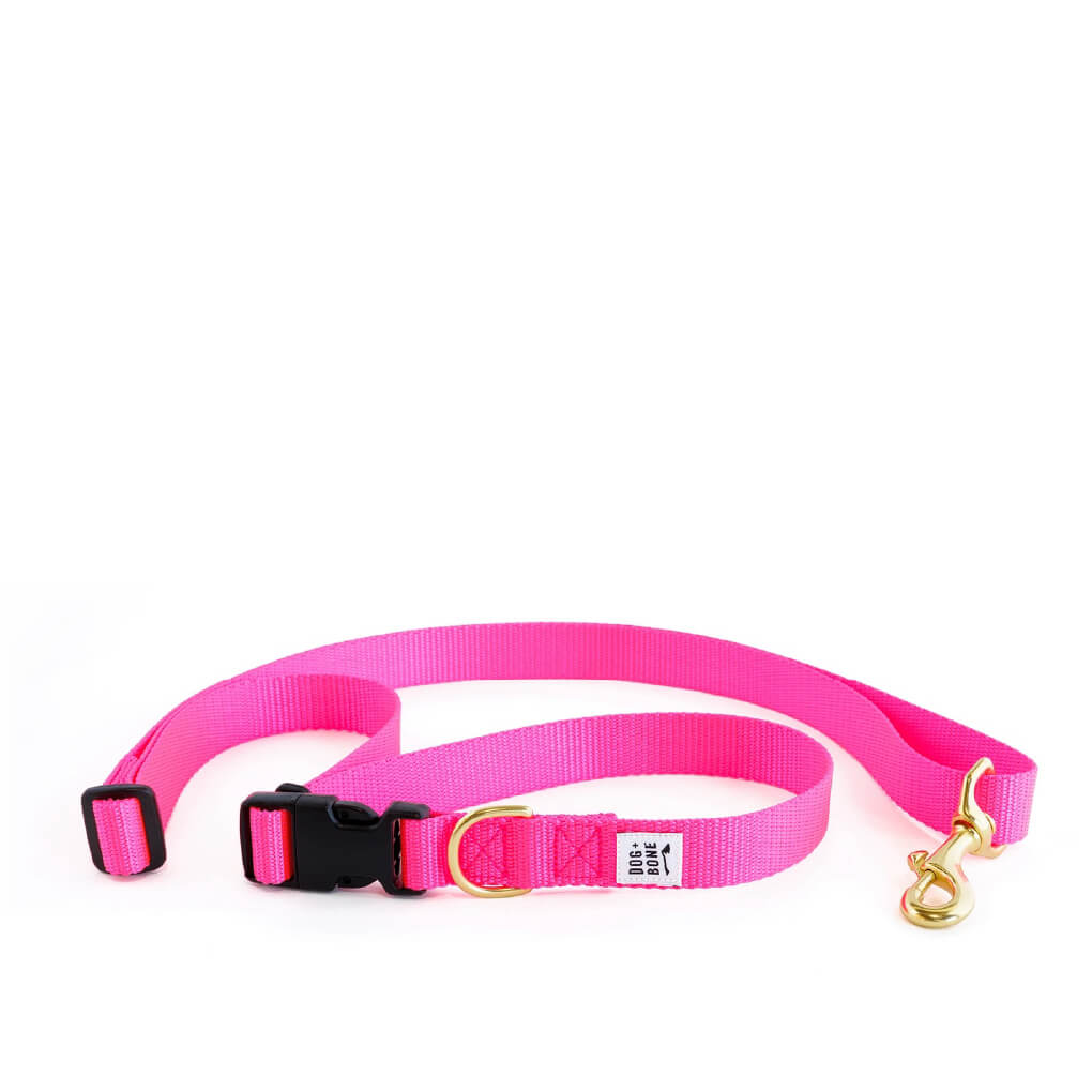 Dog + Bone Multi-way Adjustable Leash | Hot Pink - Vanillapup Online Pet Store