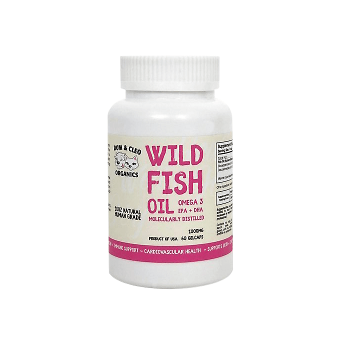 Dom & Cleo Organics Wild Fish Oil Supplement (60 Gelcaps) - Vanillapup Online Pet Store