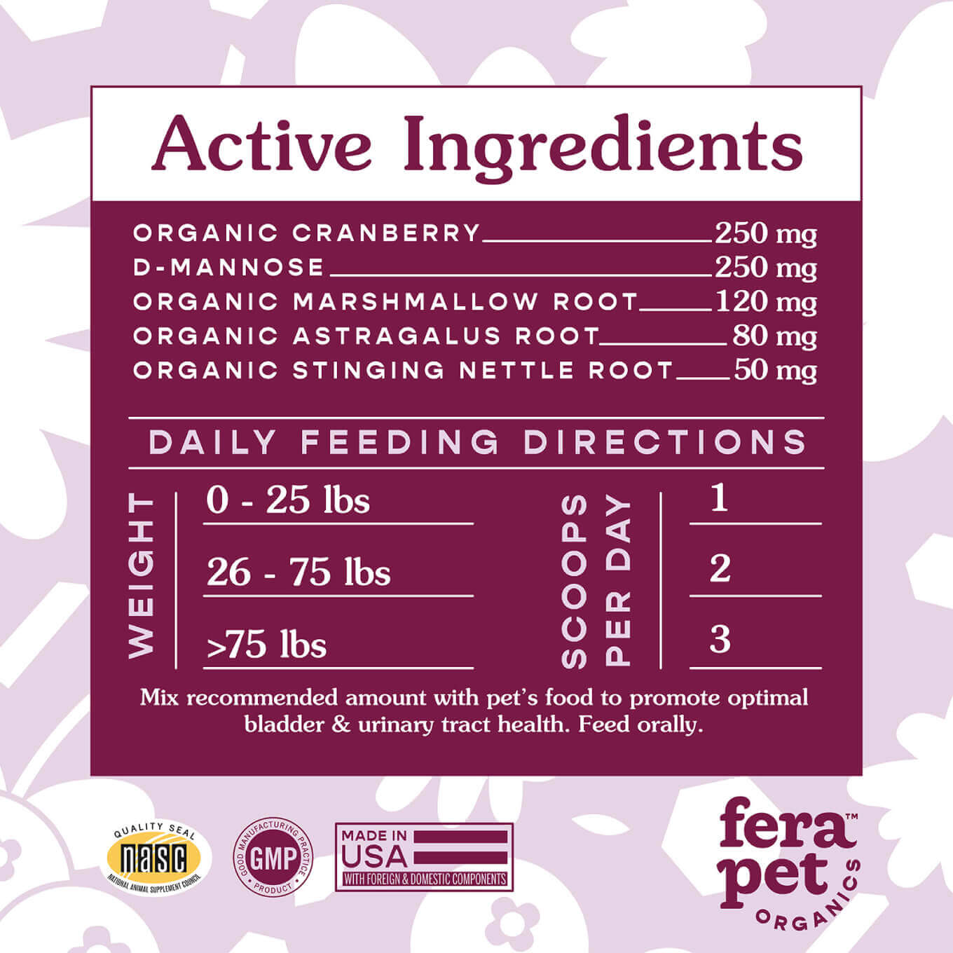 Fera Pet Organics Bladder Support - Vanillapup Online Pet Store