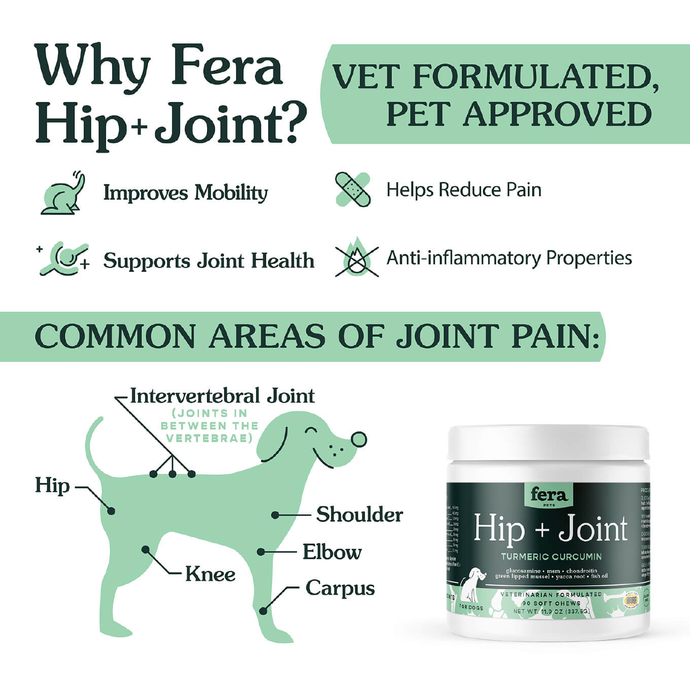 Fera Pet Organics Hip & Joint Supplement - Vanillapup Online Pet Store