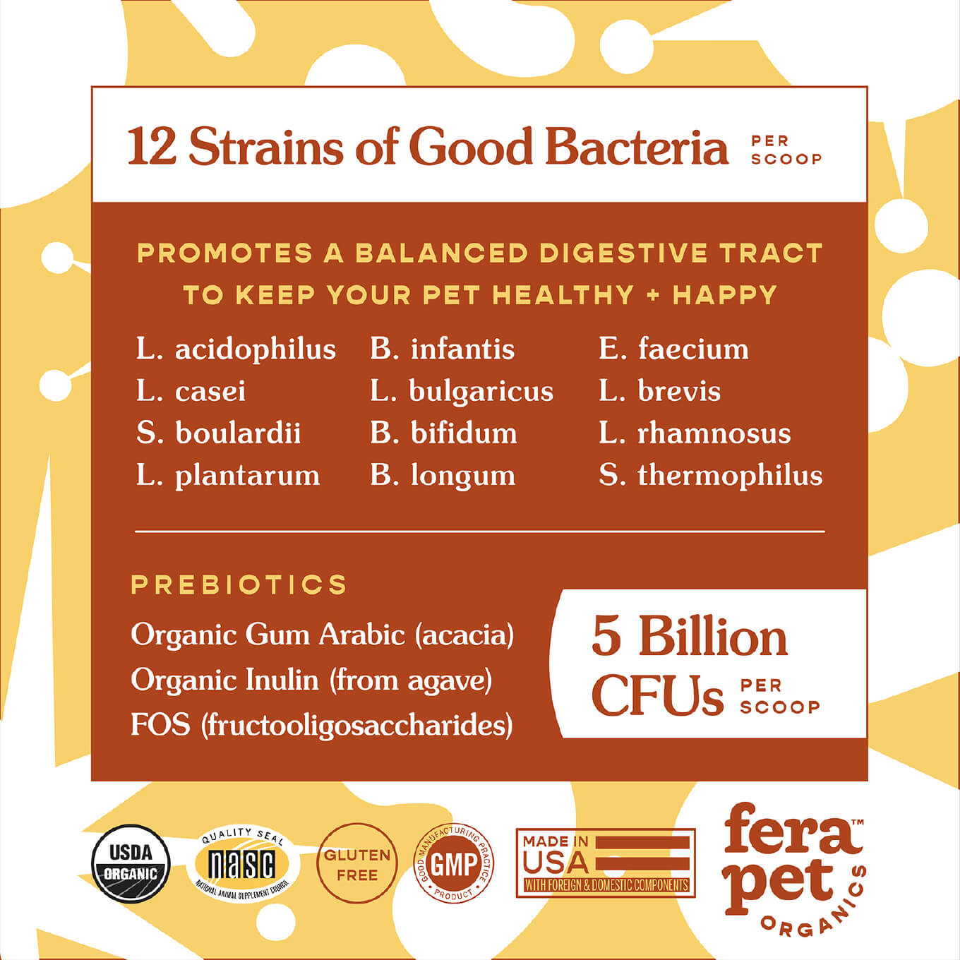 Fera Pet Organics Probiotics + Prebiotics - Vanillapup Online Pet Store