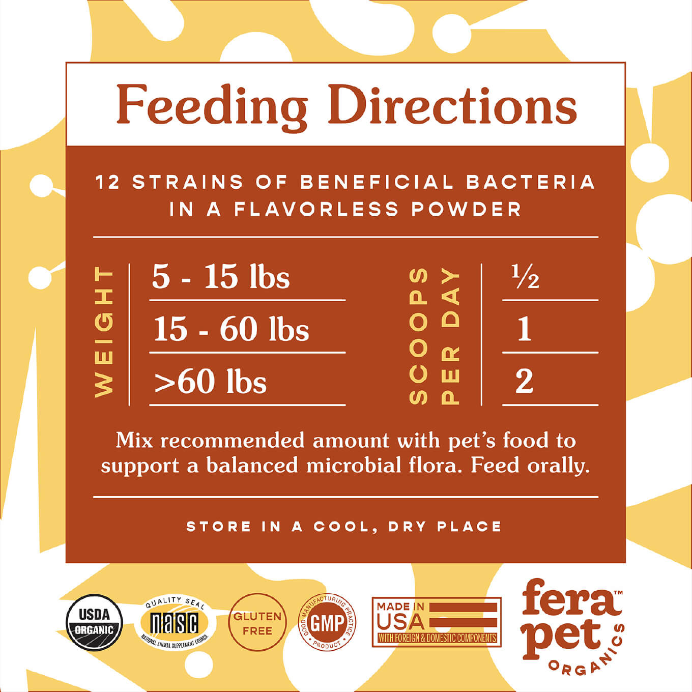 Fera Pet Organics Probiotics + Prebiotics - Vanillapup Online Pet Store