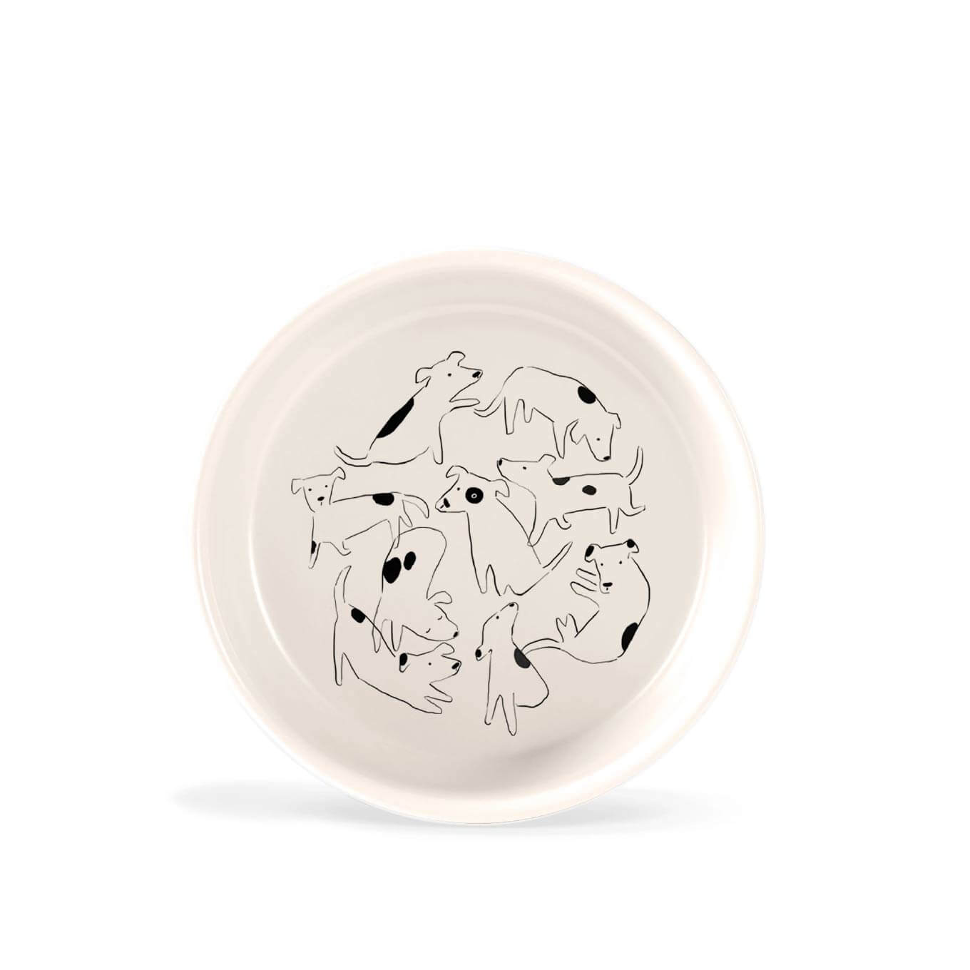 Fringe Studio Nosey Dog Spot Stoneware Bowl - Vanillapup Online Pet Store