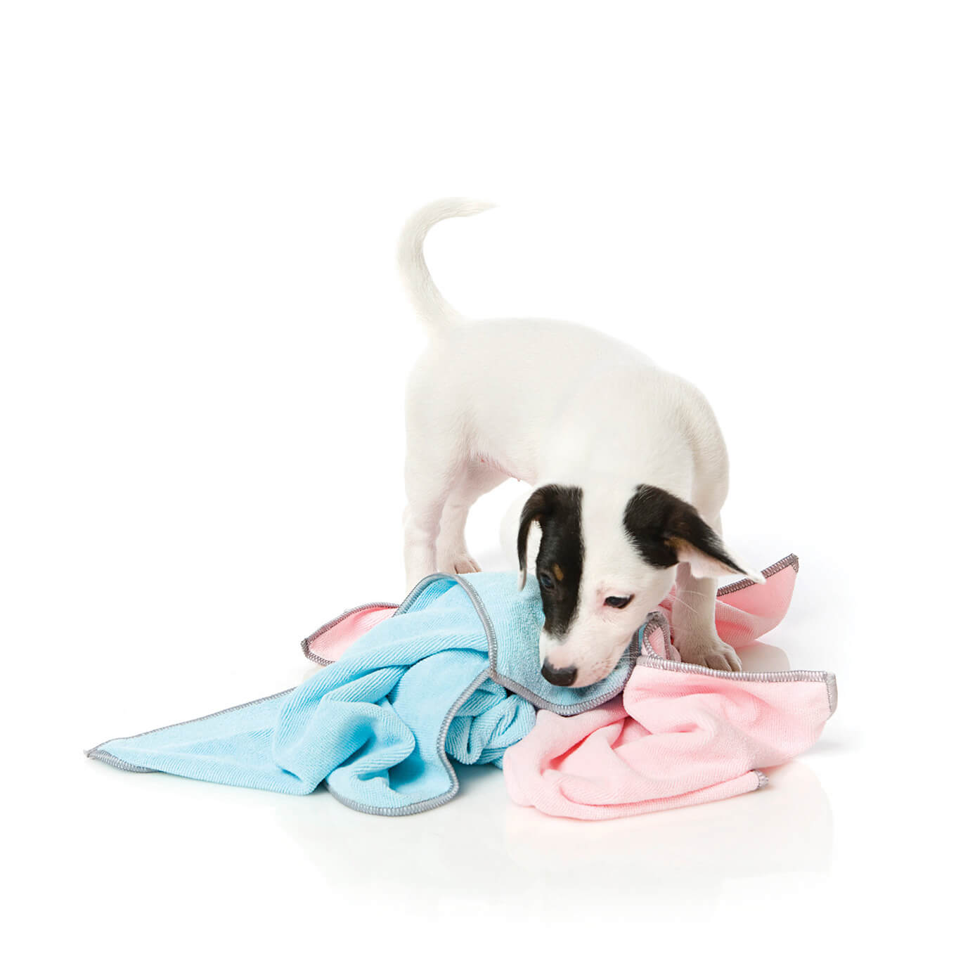 FuzzYard Microfibre Towel Pink With Grey Trim - Vanillapup Online Pet Store