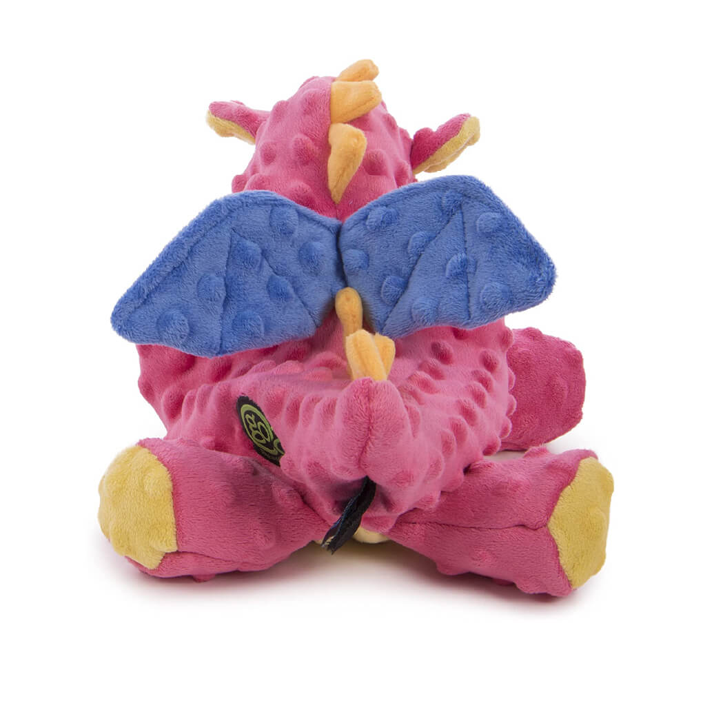 goDog Dragon Tough Plush Dog Toy | Coral - Vanillapup Online Pet Store