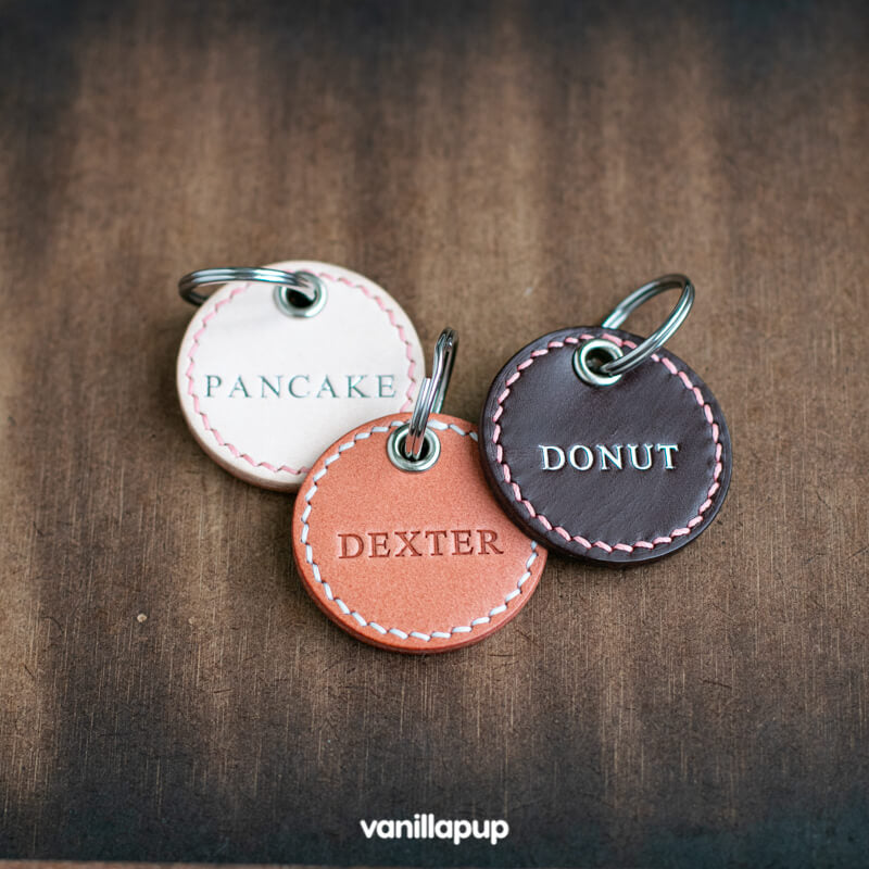 LéPaw x Vanillapup Duo Tone Leather Pet Tag - Vanillapup Online Pet Store