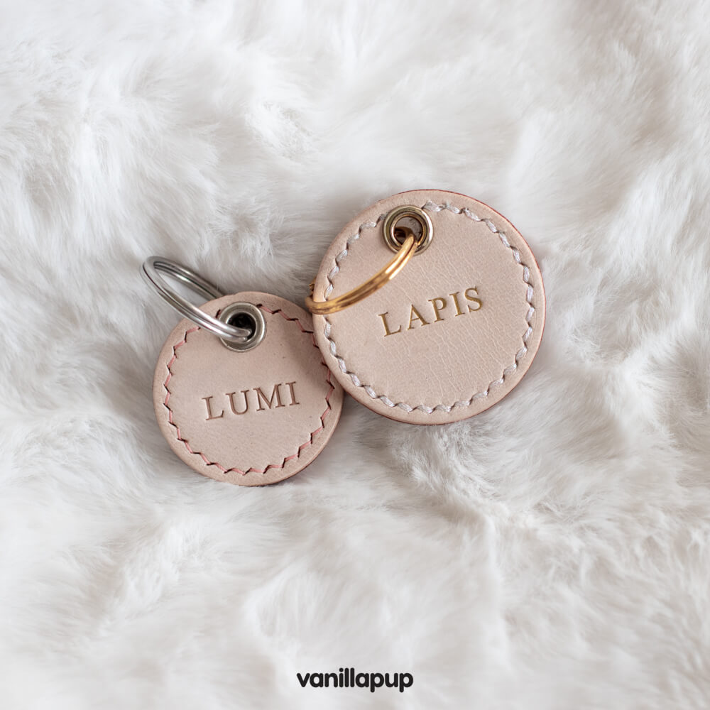 LéPaw x Vanillapup Duo Tone Leather Pet Tag