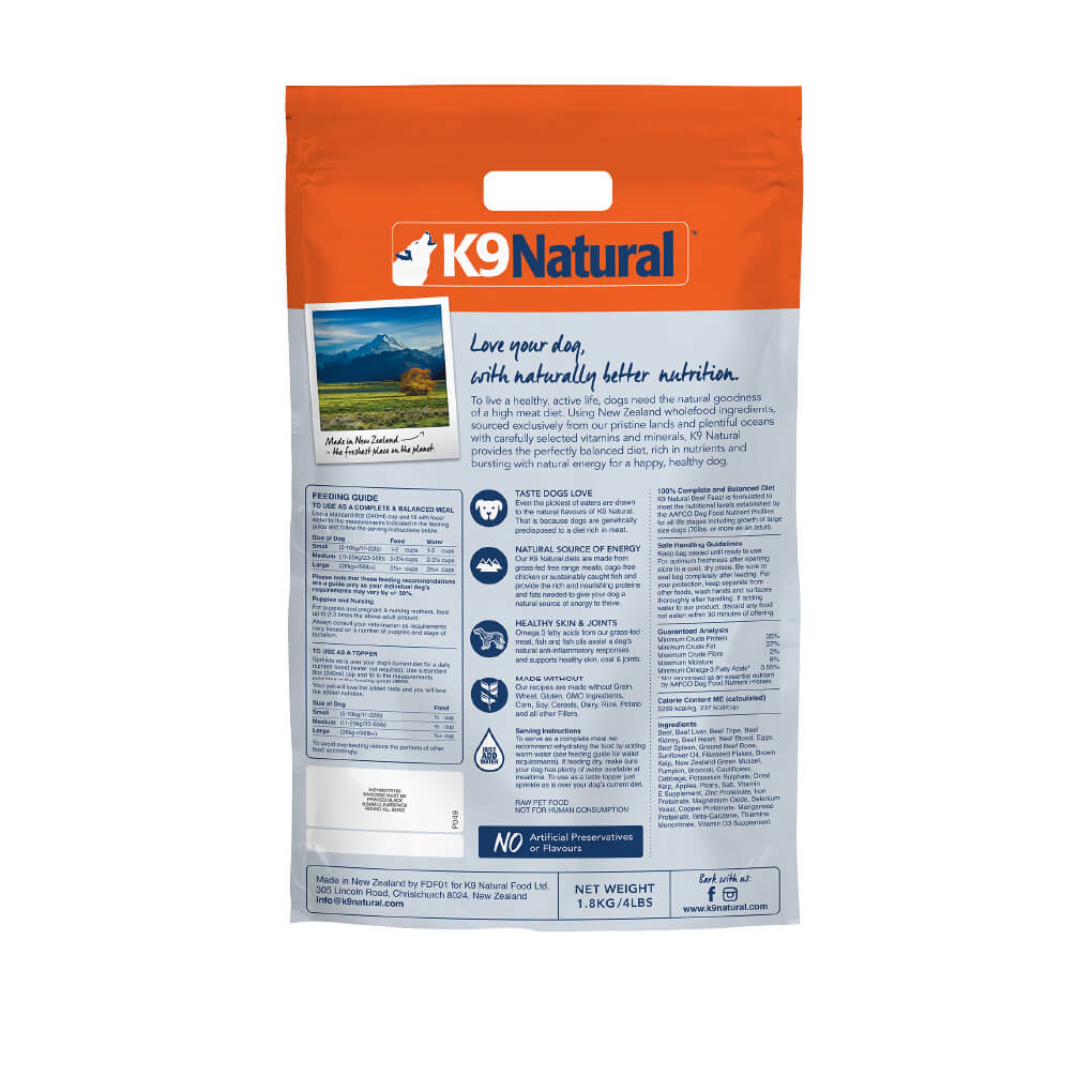 K9 Natural Freeze-dried Beef Feast [Buy 2 @ 30% Off] - Vanillapup Online Pet Store