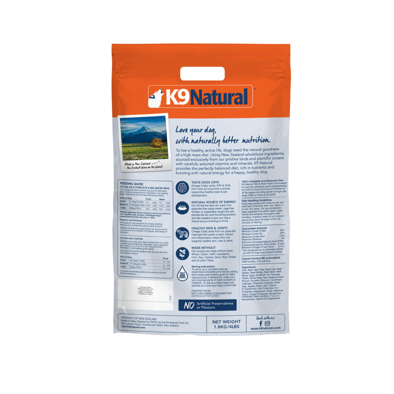 K9 Natural Freeze-dried Hoki & Beef Feast [Buy 2 @ 30% Off] - Vanillapup Online Pet Store