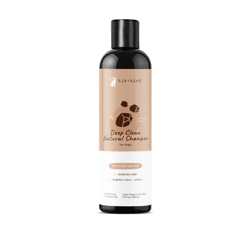 kin+kind Charcoal Deep Clean Shampoo | Almond + Vanilla - Vanillapup Online Pet Store