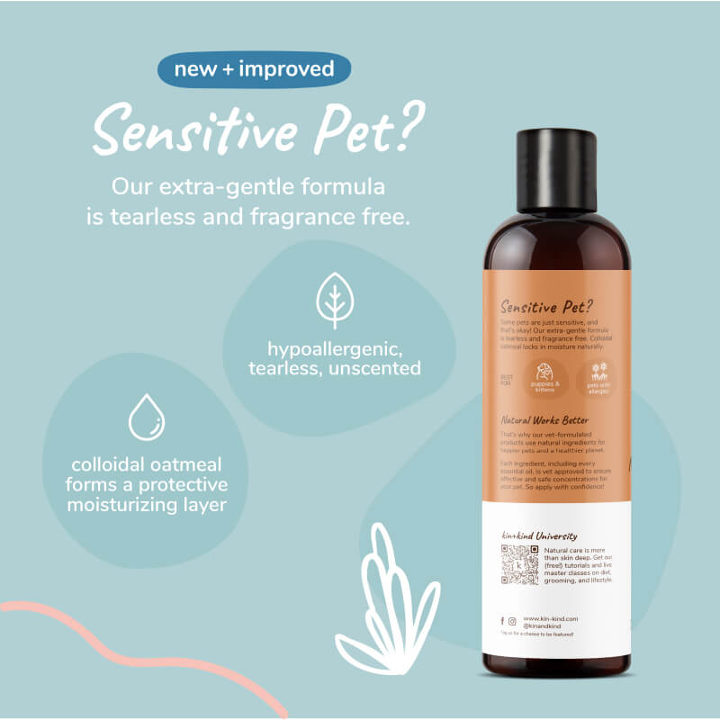 kin+kind Unscented Sensitive Shampoo - Vanillapup Online Pet Store