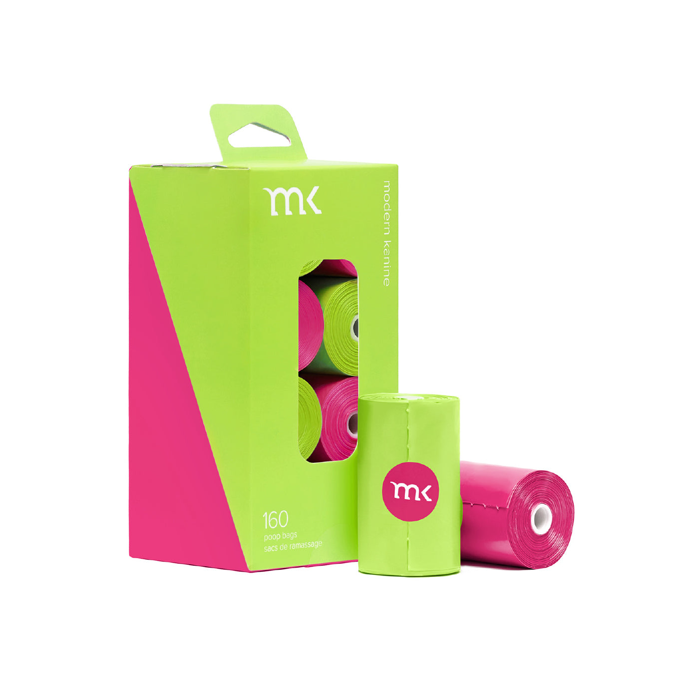 Modern Kanine® 160-Count Poop Bags | Green & Pink - Vanillapup Online Pet Store