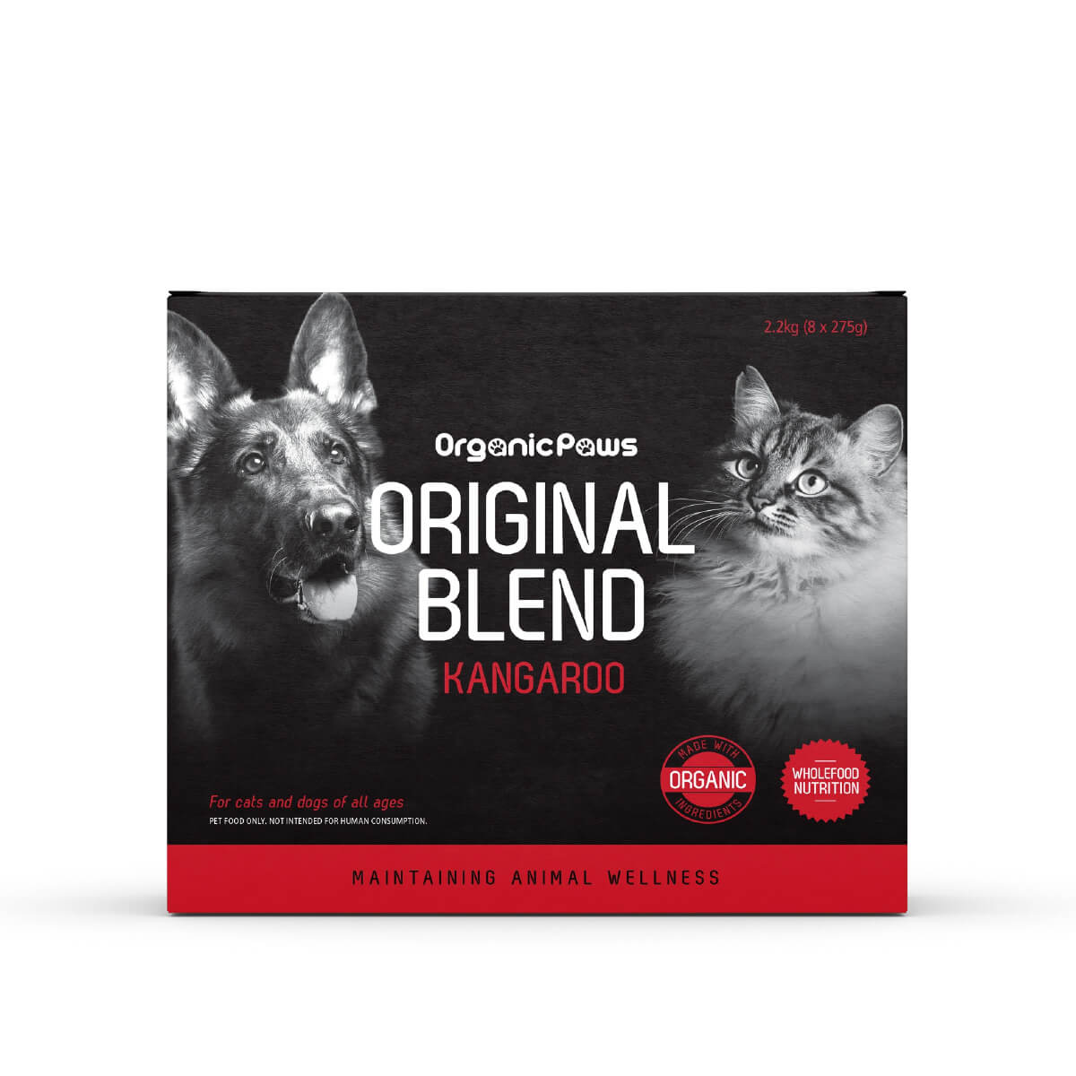 Organic Paws Original Blend Kangaroo Frozen Dog Food - Vanillapup Online Pet Store