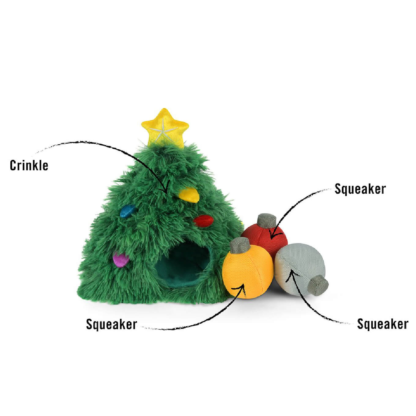 PLAY Merry Woofmas Christmas Tree Burrow Toy - Vanillapup Online Pet Store